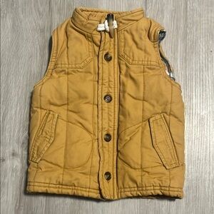 Quilted Tan Vest with Button Closure